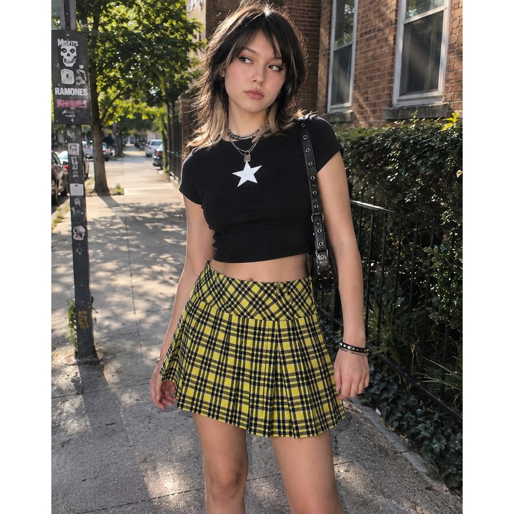 Y2K No Boundaries Plaid Pleated Mini Skirt